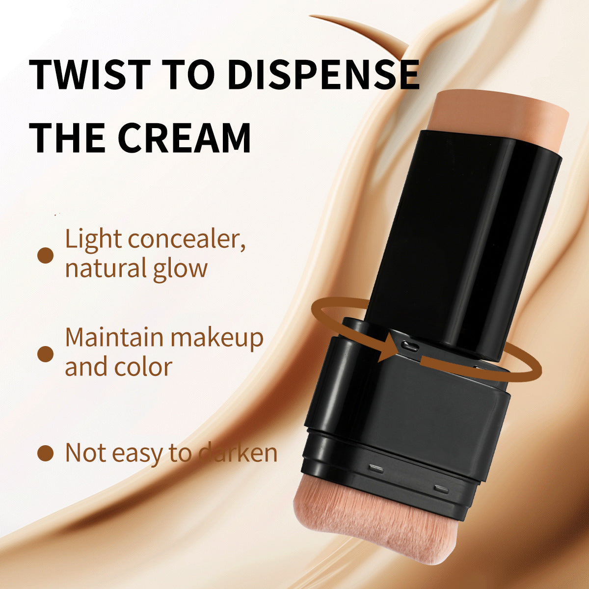 🎨 Double-Ended Waterproof Concealer & Foundation Stick – All-in-One Makeup Brush